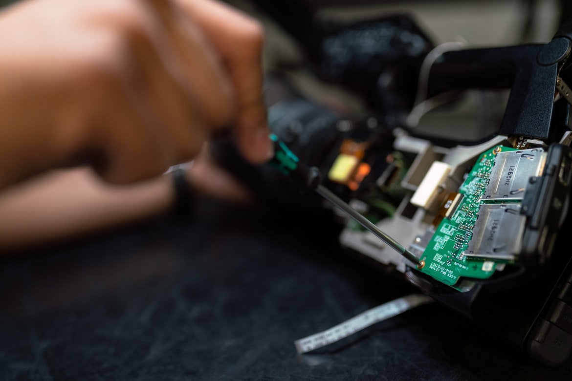 Image of laptop being repaired